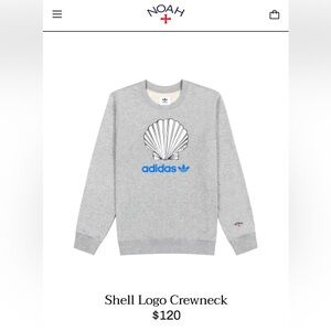 Adidas Noah collab  Gray Crewneck Sweater shell medium nwt